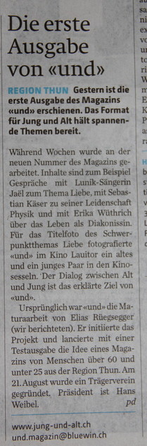 Bericht im Thujner Tagblatt