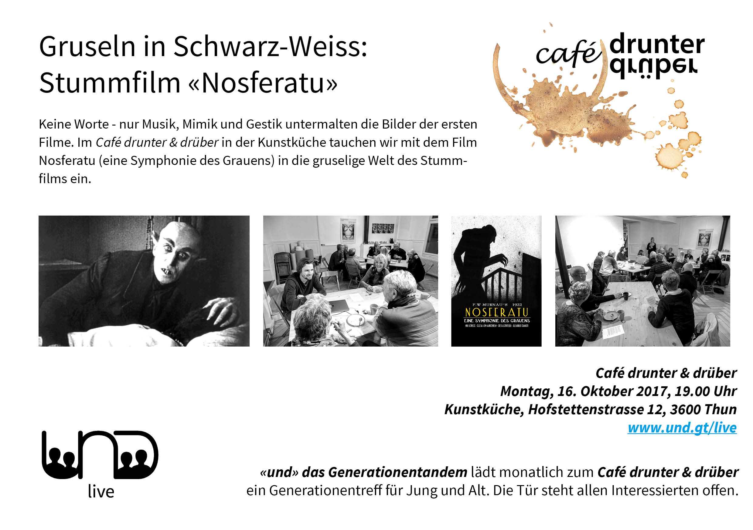 Wir laden zum gruseligen Filmabend im Café drunter & drüber